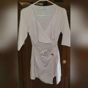Urban Outfitters Light Pink Wrap Romper